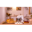 Mixer cu bol de 6L din inox, 1500W, cu tocător și blender, Alb