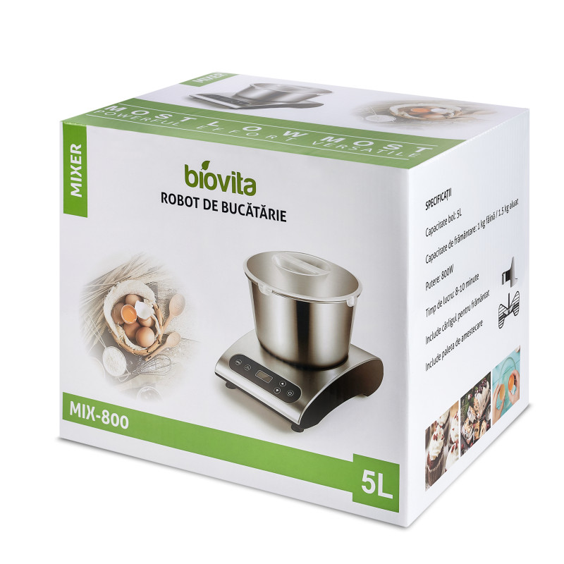 Mixer pentru frământat MIX-800, 5L din inox, putere 800W