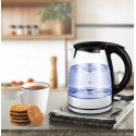 Fierbător electric Biovita Glassini, 1.7L,2200W, Sticla/Inox