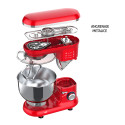 Mixer cu bol de 5.5L din inox, putere 1400W, Rosu, Angrenaje Metalice
