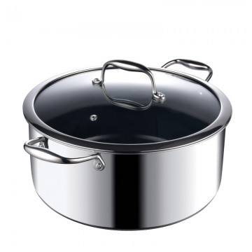 Oală inox și ceramică, cu...